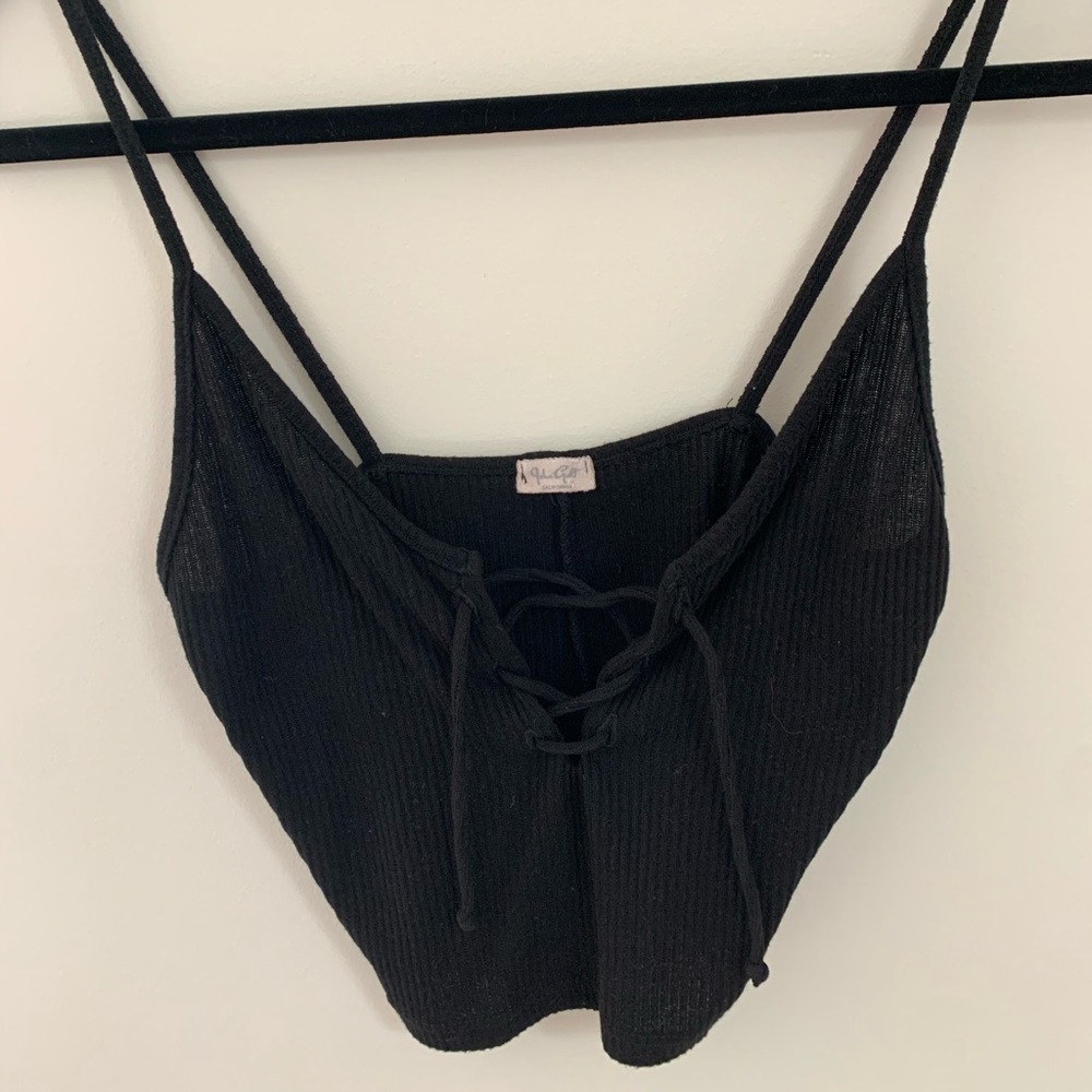 Black Crop Top Spaghetti String - image 1